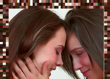 Brunettes Chanel Preston and Malena Morgan are licking each other pusses