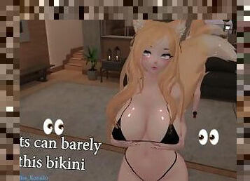 Vtuber Catgirl poses and teases you! Blonde makes her naughty and in heat??