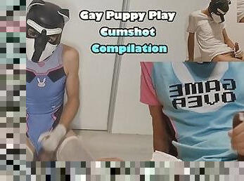 Gay Pup Play Cumshot Compilation
