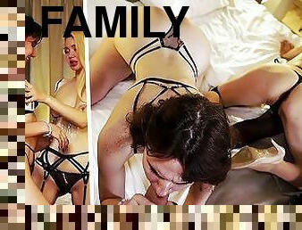 Family Surprise: Mom and Dad Gifted Us Two Sluts for a Wild Orgy