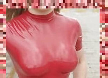 Silicone latex doll takes a walk in public