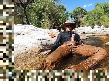 Pissing on myself and cooling off in a river after a hot day of field work