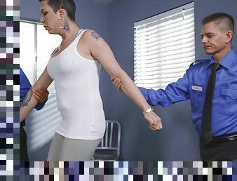Reality cosplay with detained shemale babe and police officer - What's In Her Pants? Eli Hunter