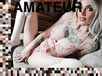 gros-nichons, extrême, masturbation, orgasme, amateur, point-de-vue, blonde, machines, solo, tatouage