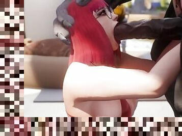 Big Ass Redhead Milks Monster Cock Yiff Rhino Furry 3D Hentai