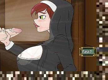 milf, branlette, hentai, nonne