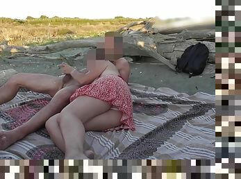 French teacher amateur blowjob on a public nudist beach to a stranger with cumshot People caught us P2 - MissCreamy