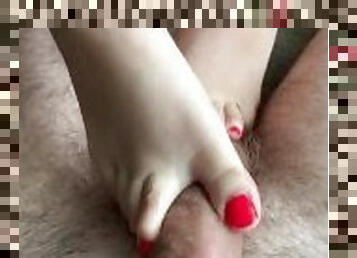 She gives me the best Footjob. Feet FetishPretty FeetPink Toes.
