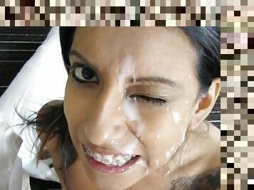 Teen Facial Compilation - 40 yr old gives facials to 9 Teens