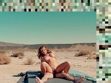 Tiffany Watson sucks hard pecker and gets fucked in the desert