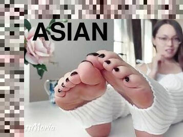 asiatiche, piedi, pov, ragazza-fidanzata, feticci, lavoro-di-piedi, dominazione, dita