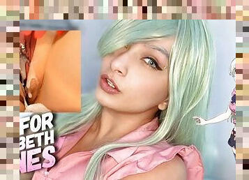 Elizabeth Liones cosplay babe doing ahegao faces, red light green light game, do you want to play??