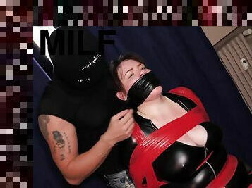 Snowflake Bound Gagged Catsuit