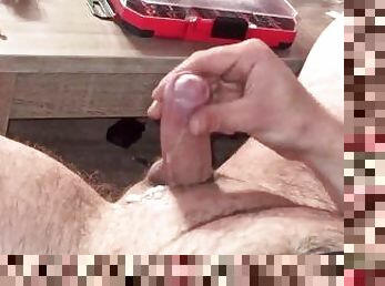 Bulgarian Guy is Jerking Off His Small Uncut Cock and Cums Nicely