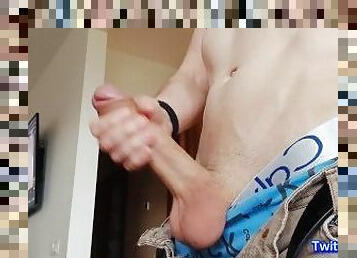 masturbation, monstre, amateur, ejaculation-sur-le-corps, énorme-bite, gay, maison, branlette, secousses, point-de-vue