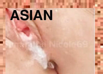 asyalı, amcık-pussy, oyuncak, vajinadan-sızan-sperm, filipinli, islak