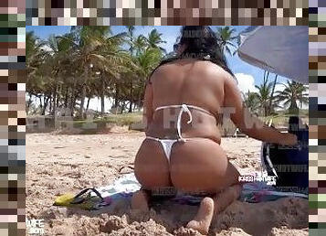 public, femme, amateur, anal, plage, brésil, salope, point-de-vue, solo, bikini