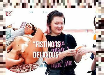 fisting, peluda, cona-pussy, amador, lésbicas, alemão, casal, dedos, pés, natural