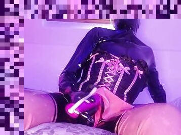 cumshot, stor-pikk, bdsm, slave, cum, latex, bondage, pikk, dukke, gummi