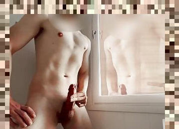 extrême, public, amateur, ejaculation-sur-le-corps, gay, européenne, euro, sauna, solo, minet