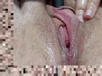 masturbation, orgasme, chatte-pussy, giclée, amateur, joufflue, chevauchement, gode, humide