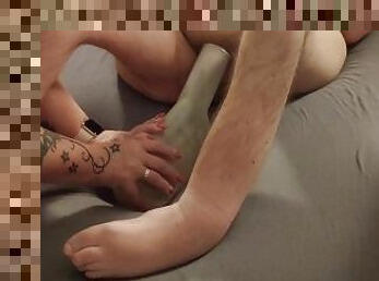 masturbation, pisser, amateur, ejaculation-sur-le-corps, branlette, pieds, secousses, ejaculation, bite