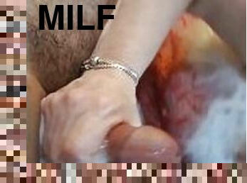 A lonely MILF seduces a young man who rents her basement apartment. The landlady, part 1