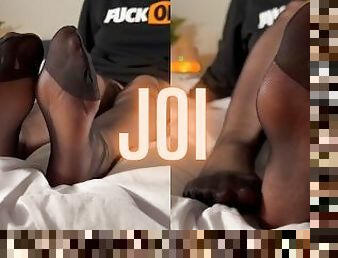 JOI Nylon stockings . teaseing and coundown , feet nylon jerk of instruction