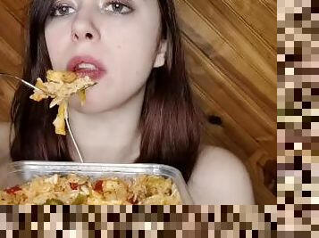 asmr mukbang feederism riz poulet poivrons