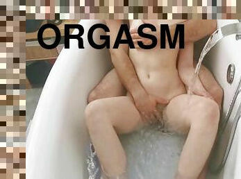 mandi, orgasme, vagina-pussy, amatir, blowjob-seks-dengan-mengisap-penis, handjob-seks-dengan-tangan-wanita-pada-penis-laki-laki, pasangan, permainan-jari, payudara-kecil