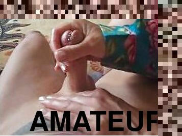 amateur, ejaculation-sur-le-corps, branlette, massage, pieds, point-de-vue, ejaculation, fétiche