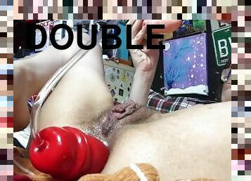 masturbação, amador, anal, babes, brinquedo, duplo, dildo, rabo, fetiche, sozinho