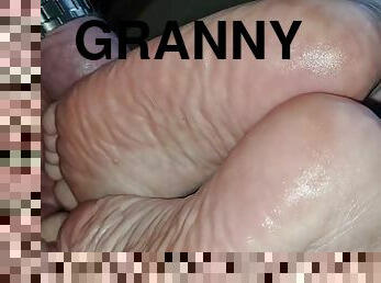 femme, amateur, granny, allemand, pieds, fétiche