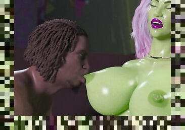 Pakaļa, Lielās krūtis, Transseksuāls, Melns (Ebony), Māte, Hentai, 3d