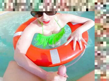 Lunettes, Piscine, Belle, Bikini